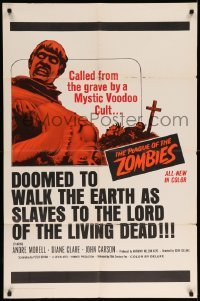 5t671 PLAGUE OF THE ZOMBIES 1sh '66 Hammer horror, great undead monster image!