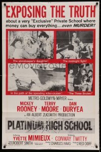 5t673 PLATINUM HIGH SCHOOL 1sh '60 the inside story of a school where money can buy murder!