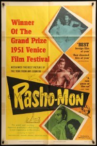 5t712 RASHOMON 1sh '52 Akira Kurosawa Japanese classic with Toshiro Mifune & Machiko Kyo, rare!