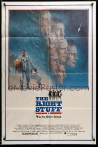 5t727 RIGHT STUFF 1sh '83 great Tom Jung montage art of the first NASA astronauts!