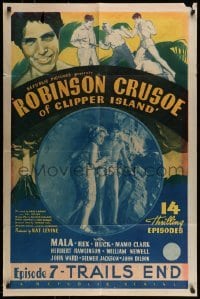 5t733 ROBINSON CRUSOE OF CLIPPER ISLAND chapter 7 1sh '36 Ray Mala & sexy Mamo Clark in inset!