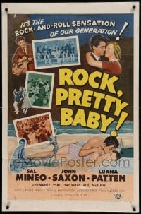 5t738 ROCK PRETTY BABY 1sh '57 Sal Mineo, it's the rock 'n roll sensation of our generation!