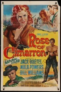 5t743 ROSE OF CIMARRON 1sh '52 Jack Buetel, Mala Powers as The Wildcat of the West!