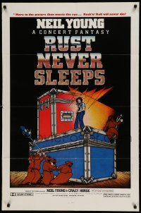 5t744 RUST NEVER SLEEPS 1sh '79 Neil Young, rock and roll art by David Weisman & Jim Evans!