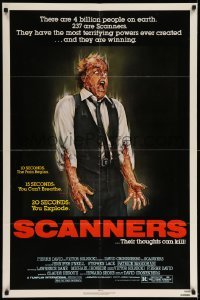 5t754 SCANNERS 1sh '81 David Cronenberg, in 20 seconds your head explodes!