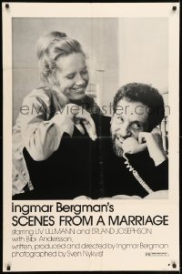 5t755 SCENES FROM A MARRIAGE 1sh '74 Ingmar Bergman, Liv Ullmann, Erland Josephson