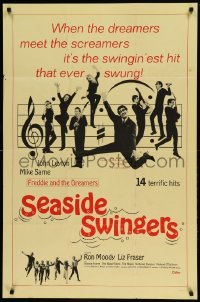 5t759 SEASIDE SWINGERS 1sh '65 Freddie & The Dreamers, the swingin'est hit that ever swung!