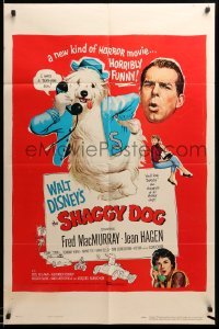 5t770 SHAGGY DOG 1sh '59 Disney, Fred MacMurray in a horribly funny movie!
