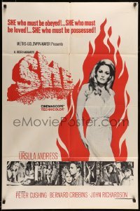 5t774 SHE military 1sh '65 Hammer fantasy, full-length sexy Ursula Andress, who must be possessed!