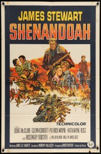 5t776 SHENANDOAH 1sh '65 James Stewart, Civil War, great Frank McCarthy artwork!