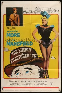 5t777 SHERIFF OF FRACTURED JAW 1sh '59 sexy burlesque Jayne Mansfield, sheriff Kenneth More!