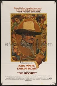 5t780 SHOOTIST 1sh '76 best Richard Amsel artwork of cowboy John Wayne & cast!