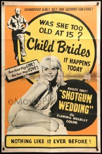 5t783 SHOTGUN WEDDING 1sh '63 written by Ed Wood, is sexy Valerie Allen too old at 15?