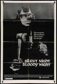 5t787 SILENT NIGHT BLOODY NIGHT 1sh '73 the mansion, the madness, the maniac, no escape!