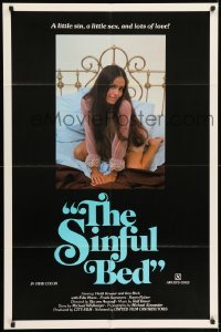 5t792 SINFUL BED 1sh '74 sexy Heidi Kramer, a little sin, a little sex, and lots of love, x-rated!