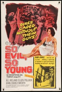 5t804 SO EVIL, SO YOUNG 1sh '61 caged bad girls without their guys alone in a girls' reformatory!