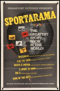 5t816 SPORTARAMA 1sh '63 racing, bowling, sky diving, greatest sport show in the world!