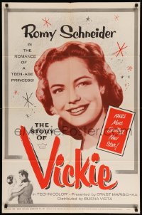 5t834 STORY OF VICKIE 1sh '58 romance of a teen-age princess Romy Schneider!