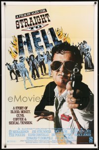 5t836 STRAIGHT TO HELL 1sh '87 Alex Cox, a story of blood, money, guns, coffee & sexual tension!