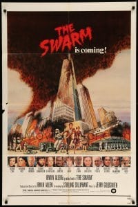 5t855 SWARM style B 1sh '78 directed by Irwin Allen, all-star cast, killer bee attack is coming!