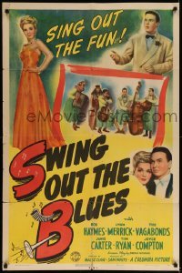 5t857 SWING OUT THE BLUES 1sh '43 Bob Haymes & Lynn Merrick w/The Vagabonds!