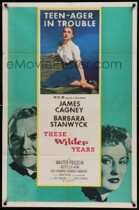 5t880 THESE WILDER YEARS 1sh '56 James Cagney & Barbara Stanwyck have a teenager in trouble!