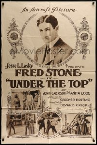 5t922 UNDER THE TOP rotogravure 1sh '19 vaudeville legend Fred Stone falls for circus performer!