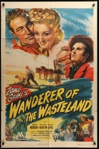 5t946 WANDERER OF THE WASTELAND style A 1sh '45 Zane Grey's blazing drama of Death Valley!