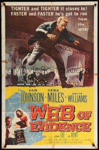 5t956 WEB OF EVIDENCE 1sh '59 Cronin's Beyond This Place, Van Johnson & Vera Miles in England!
