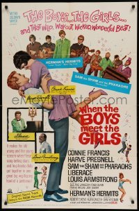 5t967 WHEN THE BOYS MEET THE GIRLS 1sh '65 Connie Francis, Liberace, Herman's Hermits!