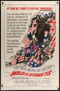5t976 WILD IN THE STREETS 1sh '68 Christopher Jones & teens take over the U.S.!
