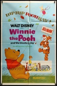 5t981 WINNIE THE POOH & THE BLUSTERY DAY 1sh '69 A.A. Milne, Tigger, Piglet, Eeyore!