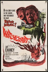 5t983 WITCHCRAFT 1sh '64 Lon Chaney Jr, they returned to reap BLOOD HAVOC!