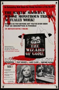 5t985 WIZARD OF GORE 1sh '70 Herschell G Lewis, maniac magician whose monstrous tricks really work