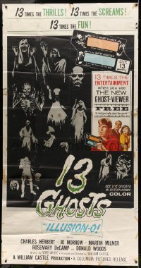5w229 13 GHOSTS 3sh '60 William Castle, great art of all the spooks, cool horror in ILLUSION-O!