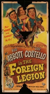 5w239 ABBOTT & COSTELLO IN THE FOREIGN LEGION 3sh '50 great art of Bud & Lou as Legionnaires!