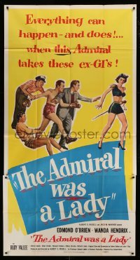 5w244 ADMIRAL WAS A LADY 3sh '50 Edmond O'Brien, boxer & cab driver lust after sexy Wanda Hendrix!