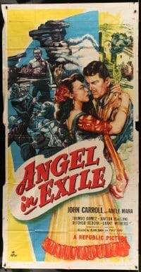 5w260 ANGEL IN EXILE 3sh '48 great artwork of John Carroll & sexy senorita Adele Mara!