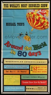 5w268 AROUND THE WORLD IN 80 DAYS 3sh '58 world's most honored show, cool balloon art!