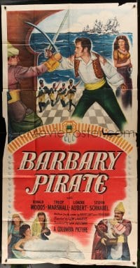 5w282 BARBARY PIRATE 3sh '49 swashbuckler Donald Woods fighting on the high seas!