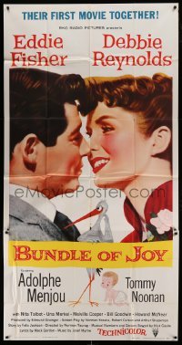 5w331 BUNDLE OF JOY 3sh '57 romantic super close up of Debbie Reynolds & Eddie Fisher!