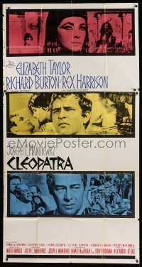 5w356 CLEOPATRA 3sh '63 Elizabeth Taylor, Richard Burton, Rex Harrison, different image!