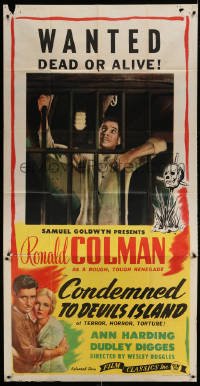 5w363 CONDEMNED 3sh R46 Devil's Island convict Ronald Colman is wanted dead or alive, Ann Harding!