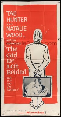 5w474 GIRL HE LEFT BEHIND 3sh '56 romantic image of Tab Hunter about to kiss Natalie Wood!