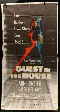 5w501 GUEST IN THE HOUSE 3sh '44 different artwork of of mentally ill Anne Baxter!