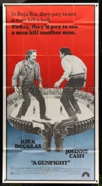 5w505 GUNFIGHT 3sh '71 people pay to see Kirk Douglas and Johnny Cash try to kill each other!