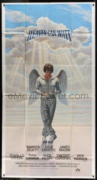 5w522 HEAVEN CAN WAIT 3sh 1978 Birney Lettick art of angel Warren Beatty, football!