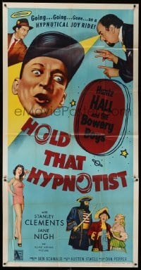 5w533 HOLD THAT HYPNOTIST 3sh '57 Huntz Hall & the Bowery Boys gone on a hypnutical joy ride!