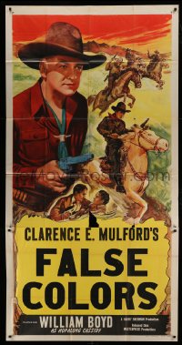 5w537 HOPALONG CASSIDY 3sh '48 c/u of William Boyd & art of him riding horse, False Colors!