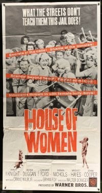 5w539 HOUSE OF WOMEN 3sh '62 Walter Doniger, women's prison, wild female convicts!